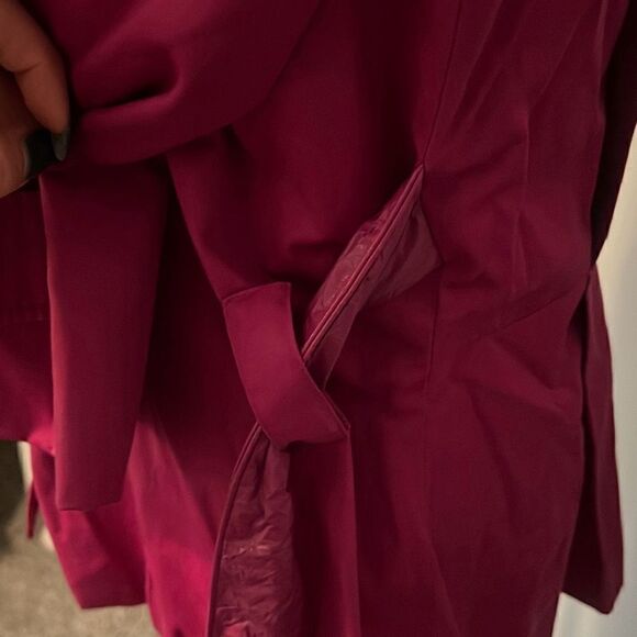 Worthington Women's Fuchsia Single Breasted Trench Coat Jacket - Picture 10 of 13